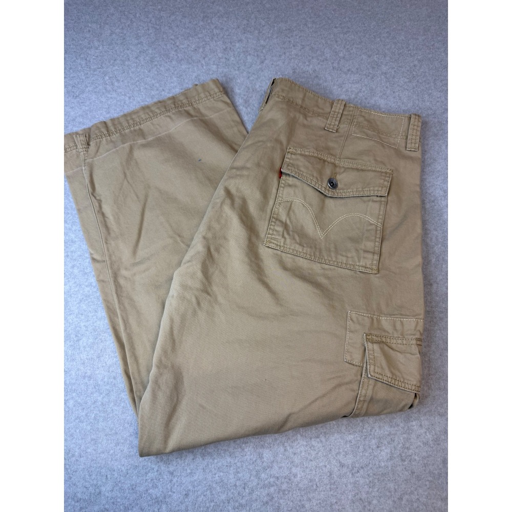 Vintage Y2K Levis Loose Straight Cargo Pants Mens 38x30 Khaki Tan